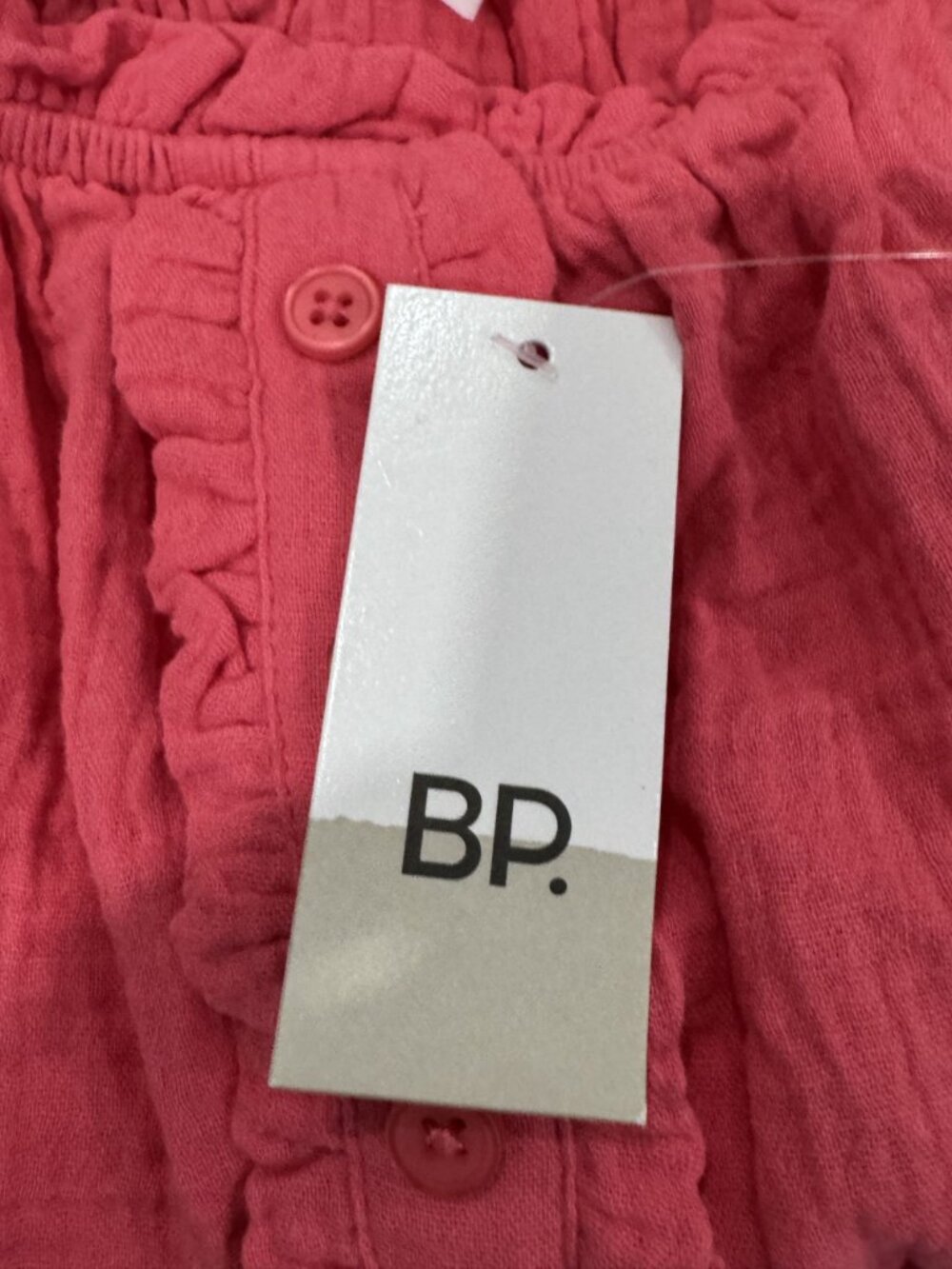 BP. Coral Off-Shoulder Button-Front Ruffle Romper XXS - Picture 5 of 7